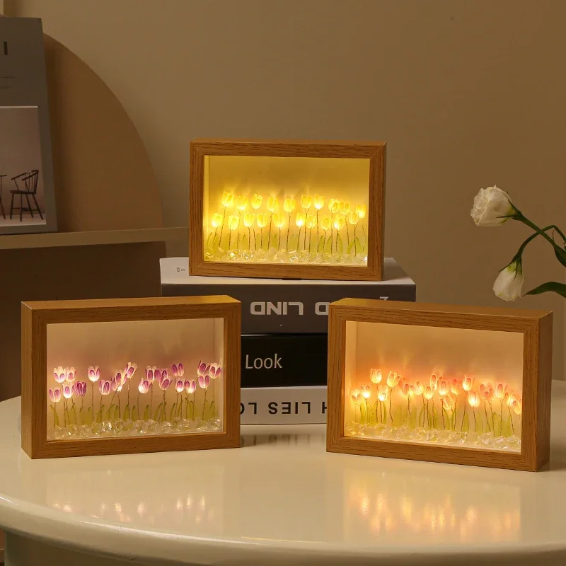 DIY Cloud Tulip LED Night Light Girl Bedroom Ornaments Creative Photo Frame Mirror Table Lamps Bedside Handmade Birthday Gifts
DIY Cloud Tulip LED Night Light Girl Bedroom Ornaments Creative Photo Frame Mirror Table Lamps Bedside Handmade Birthday Gifts
