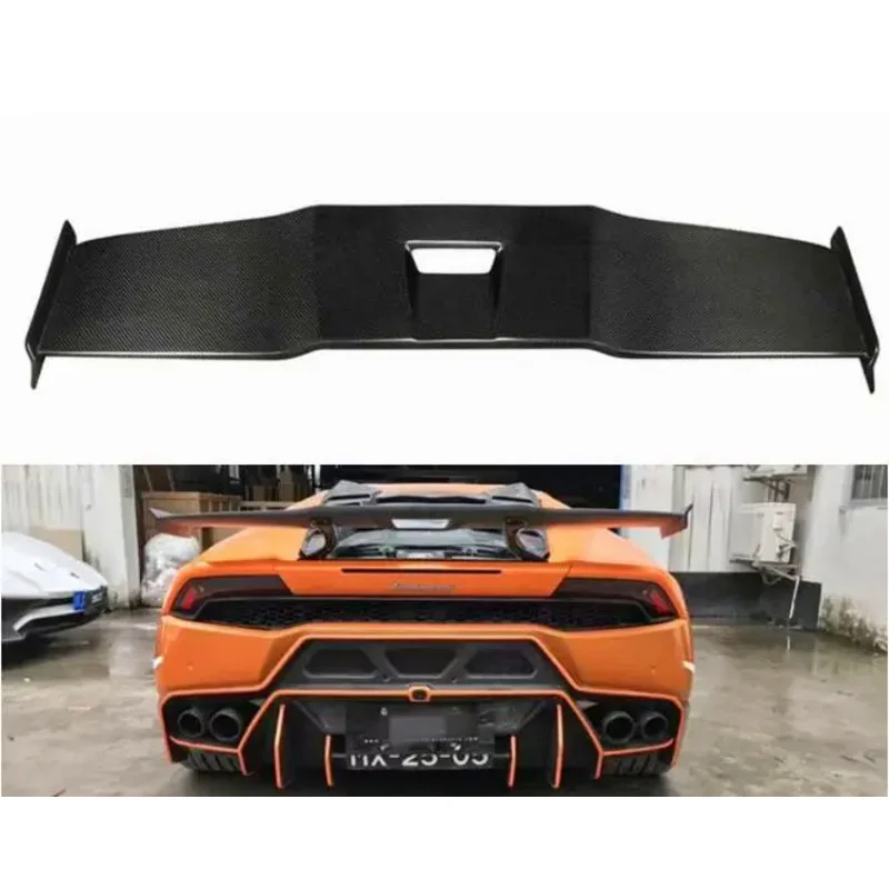 

Real DRY Carbon Fiber Car Rear Wing Trunk Lip Spoiler For Lamborghini Huracan LP580 LP610 2014 2015 2016 2017 2018 2019 2020