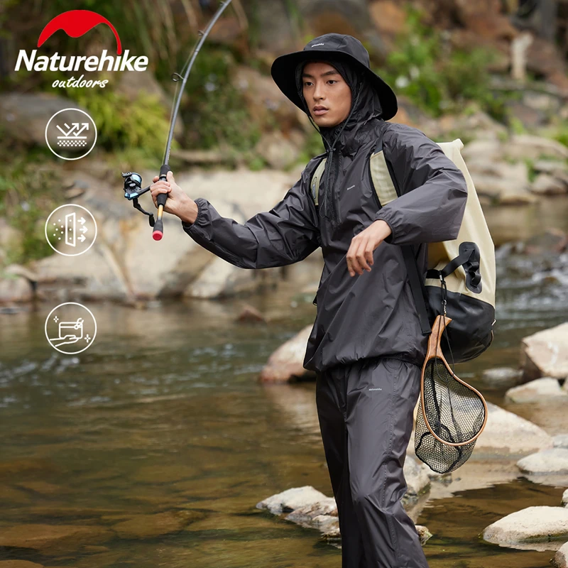 

Naturehike Split Type Raincoat Suit Lightweight Outdoor Waterproof Rainwear Ultrathin Rain Coat Cycling Fishing Climbing Jacket