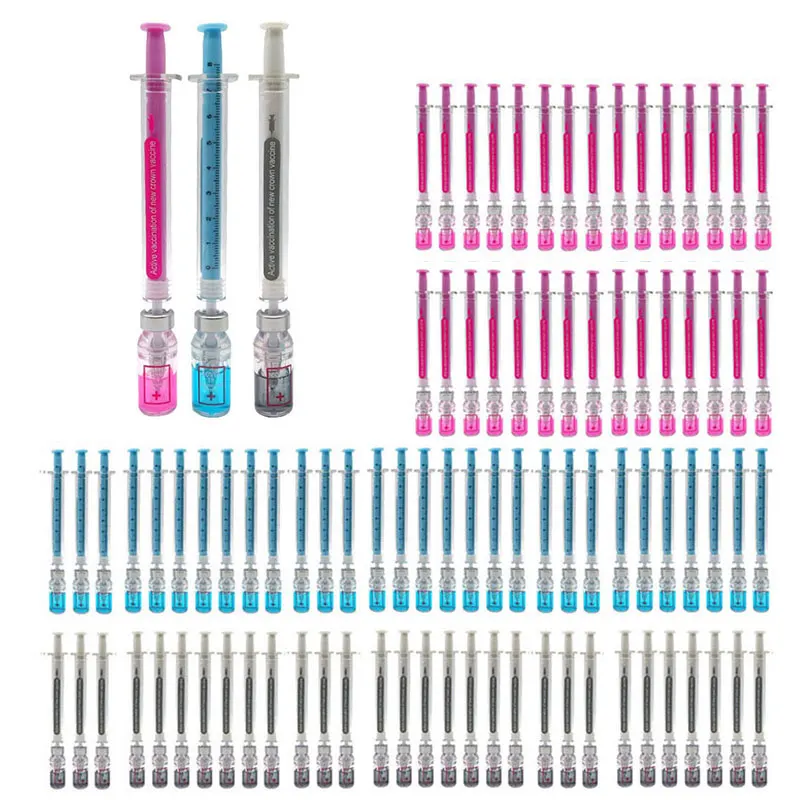 90Pcs Syringe Gel Pen Simulation Eliminates Virus Injection Syringe Shape Black Ink Signature Pen Vaccine Pen
90Pcs Syringe Gel Pen Simulation Eliminates Virus Injection Syringe Shape Black Ink Signature Pen Vaccine Pen