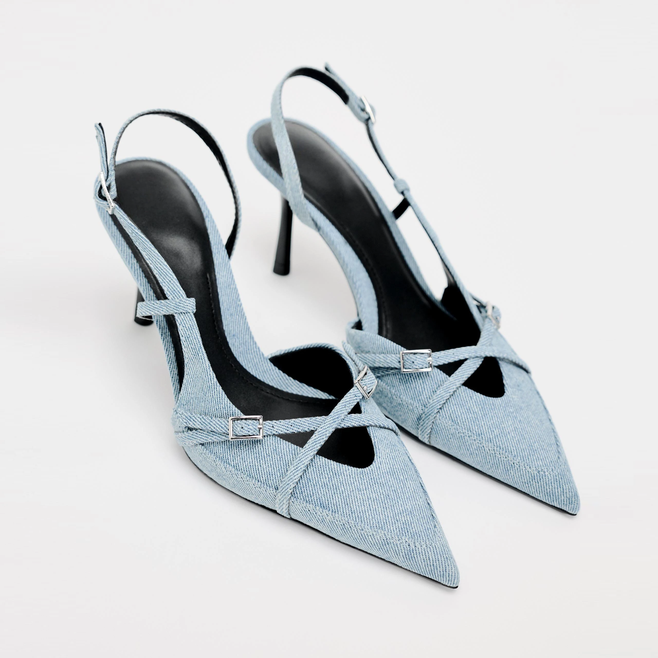 ESVEVA Sexy Women High Heels Pumps Shoes Pointed Toe Party Slingbacks Denim Wedding Office Pumps Sandals Blue Size 34-43
ESVEVA Sexy Women High Heels Pumps Shoes Pointed Toe Party Slingbacks Denim Wedding Office Pumps Sandals Blue Size 34-43