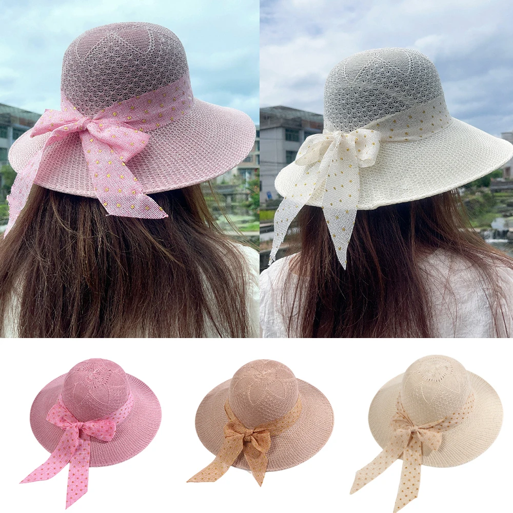 Summer Girls Sun Hats Wide Brim Bowknot Straw Hat With Ribbon Outdoor Sun Protection Women Hats Solid Color Ladies Panama Caps
Summer Girls Sun Hats Wide Brim Bowknot Straw Hat With Ribbon Outdoor Sun Protection Women Hats Solid Color Ladies Panama Caps