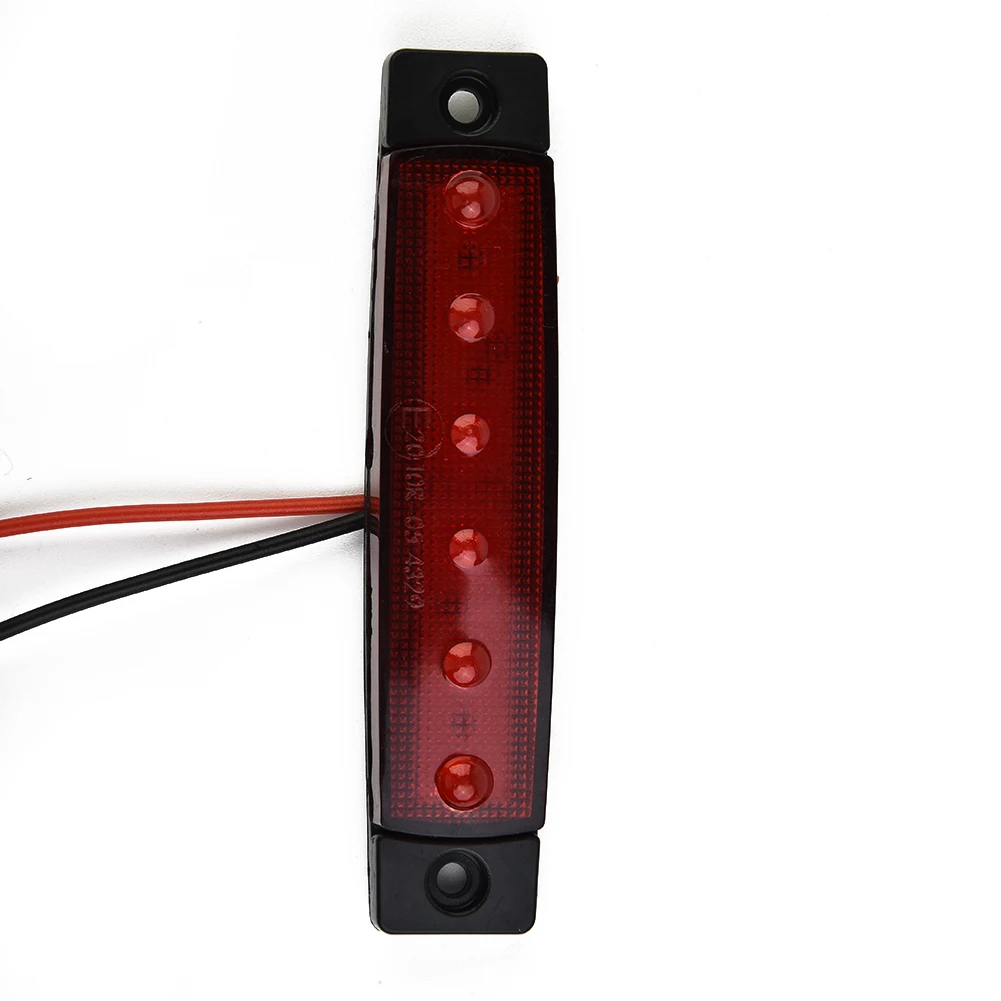 

2pcs 6LED Red Side Marker Indicator Signal Light DC 12V Sealed Turn Brake Stop Tail Light For Truck Trailer RV Boat