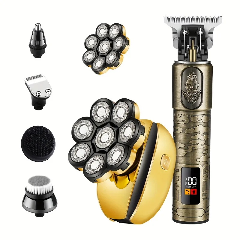Cordless Head Shaver And Trimmer Set - 8D Electric Rotary Shaver - Rechargeable Hair Trimmer For Men - Waterproof Men's Shaver
Cordless Head Shaver And Trimmer Set - 8D Electric Rotary Shaver - Rechargeable Hair Trimmer For Men - Waterproof Men's Shaver