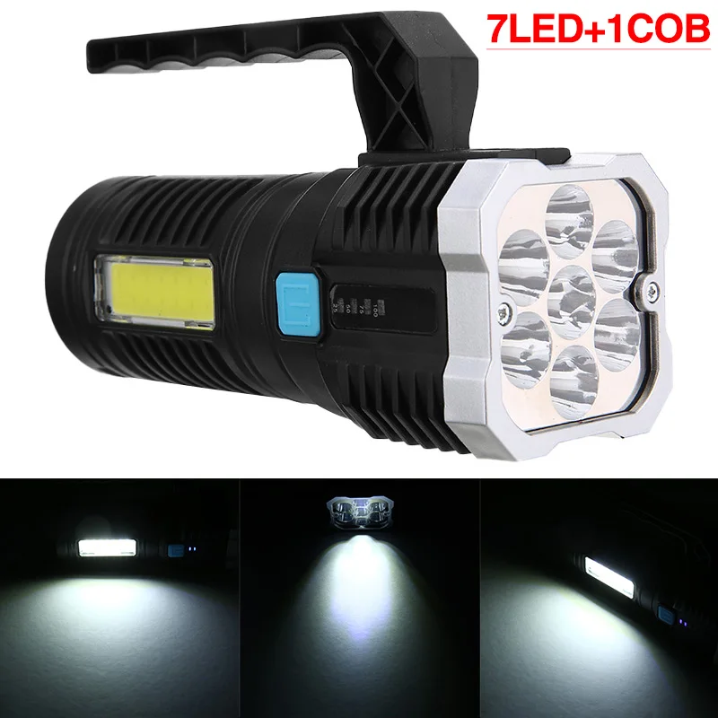 1pc 7LED+COB Strong Flashlight USB Rechargeable Camping Lamp Waterproof Super Bright Handheld Flashlight For Outrdoor With/Cable
1pc 7LED+COB Strong Flashlight USB Rechargeable Camping Lamp Waterproof Super Bright Handheld Flashlight For Outrdoor With/Cable