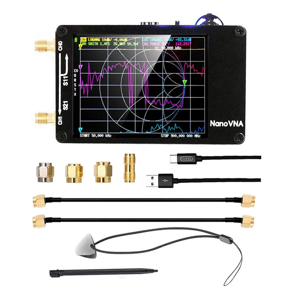 Hardware NanoVNA-H Vector Network Antenna Analyzer Network Analyzers 10KHz-1.5GHz MF HF VHF UHF W/ Shell Nano VNA-H Tester Tool
Hardware NanoVNA-H Vector Network Antenna Analyzer Network Analyzers 10KHz-1.5GHz MF HF VHF UHF W/ Shell Nano VNA-H Tester Tool