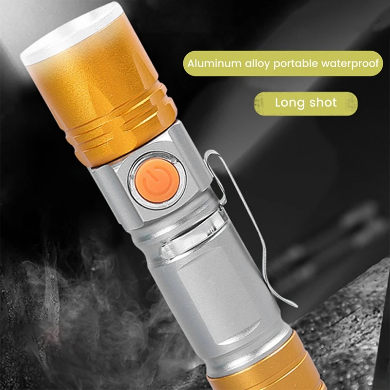 High Strong Power Led Flashlights Rechargeable USB Mini Flashlight LED Outdoor Zoomable Long Shot Flashlight Waterproof Durable
High Strong Power Led Flashlights Rechargeable USB Mini Flashlight LED Outdoor Zoomable Long Shot Flashlight Waterproof Durable