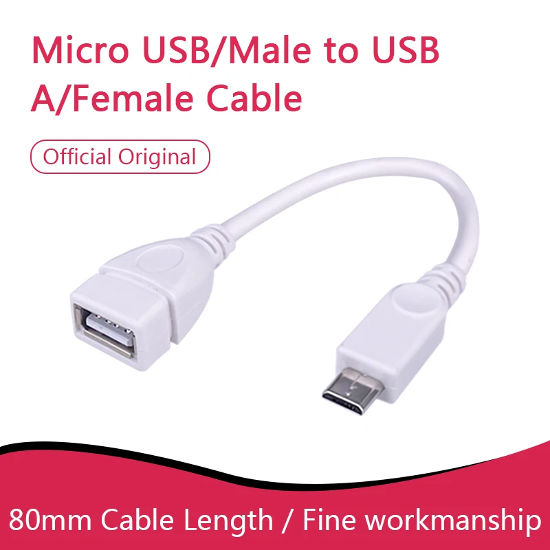 Official Raspberry Pi Micro USB/M to USB A/F Cable , Mini HDMI M to HDMI F Adapter ,Designed For Use With Zero / W / WH / 2 W 
Official Raspberry Pi Micro USB/M to USB A/F Cable , Mini HDMI M to HDMI F Adapter ,Designed For Use With Zero / W / WH / 2 W
