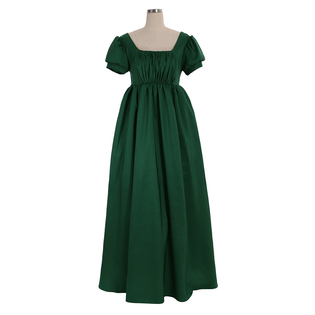

Зеленое аварийное платье, соблазнительное винтажное бальное платье с высокой талией в викторианском стиле эпохи аварийной эпохи, костюм в средневековом стиле, женское платье