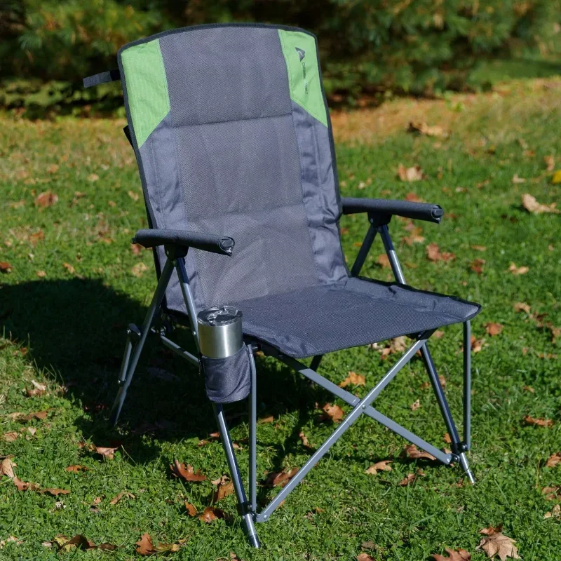 

Ozark Trail High Back Hard Arm Camping Chair, Gray camping chairs outdoor chair fishing folding chair