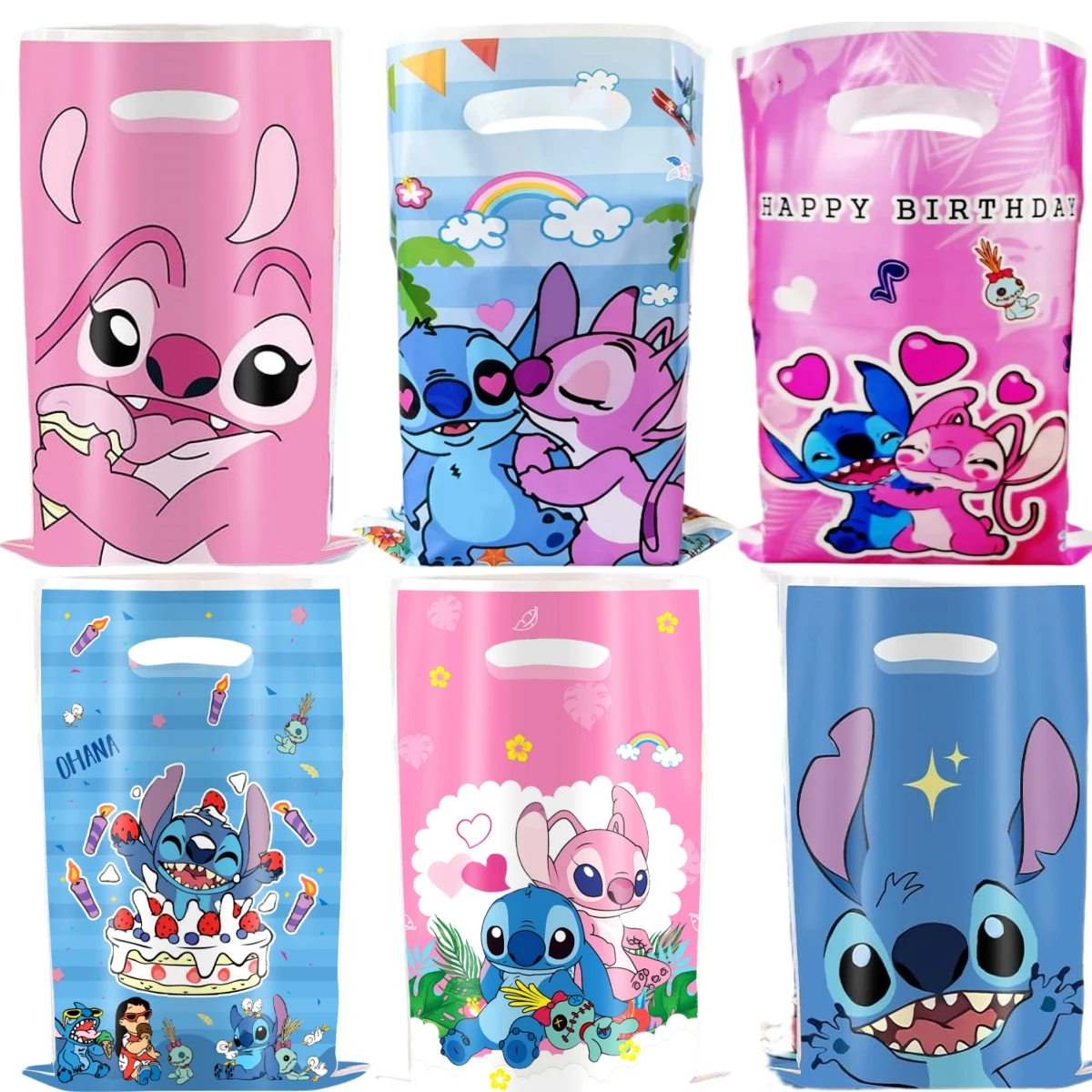 

10/30pcs Lilo Stitch Gift Bags Birthday Decoration Angel Biscuit Goodie Bag Candy Bag Baby Shower Kids Favors Party Supplies