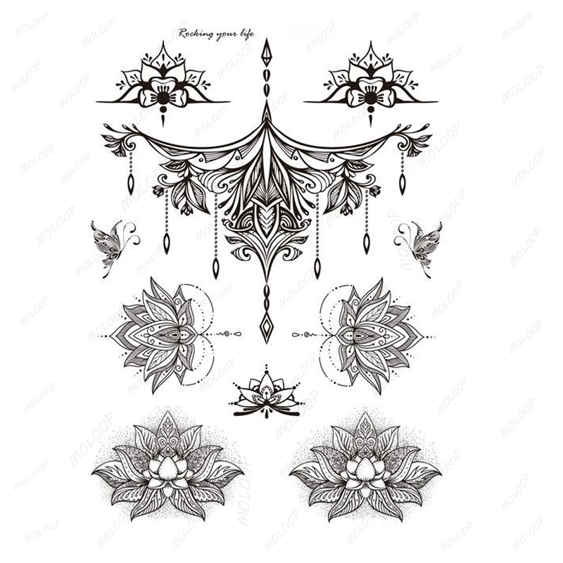 Tattoo Sticker Lotus Butterfly Feather Moon Lunar Datura Sexy Lion Totem Temporary Waterproof Body Art for Girl Women Men
Tattoo Sticker Lotus Butterfly Feather Moon Lunar Datura Sexy Lion Totem Temporary Waterproof Body Art for Girl Women Men