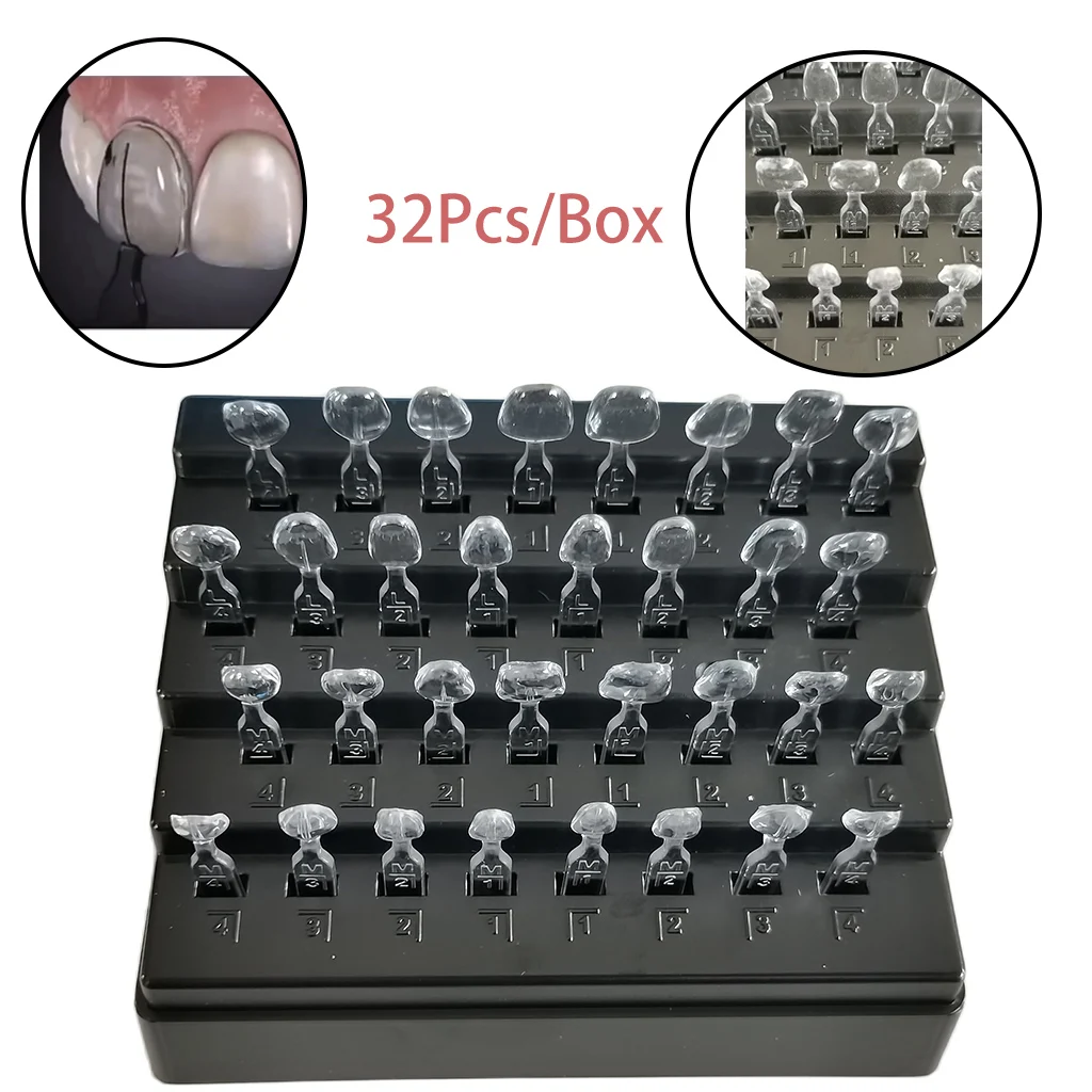 

32Pcs/set Dental Veneer Mould Kit Composite Resin Mold Light Cure Autoclave Anterior Front Teeth Mould Densistry Materials