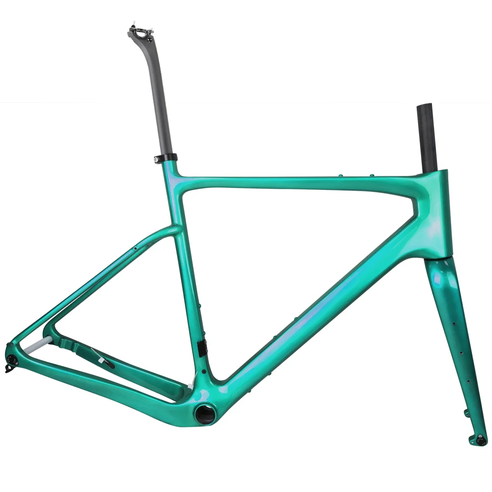 

Gravel Frame 700C*45C Disc Brake BB386 Thru Axle 142mm Frok Cyclocross Di2 or Mechanical Road Bike Frame Gravel Bike Frameset