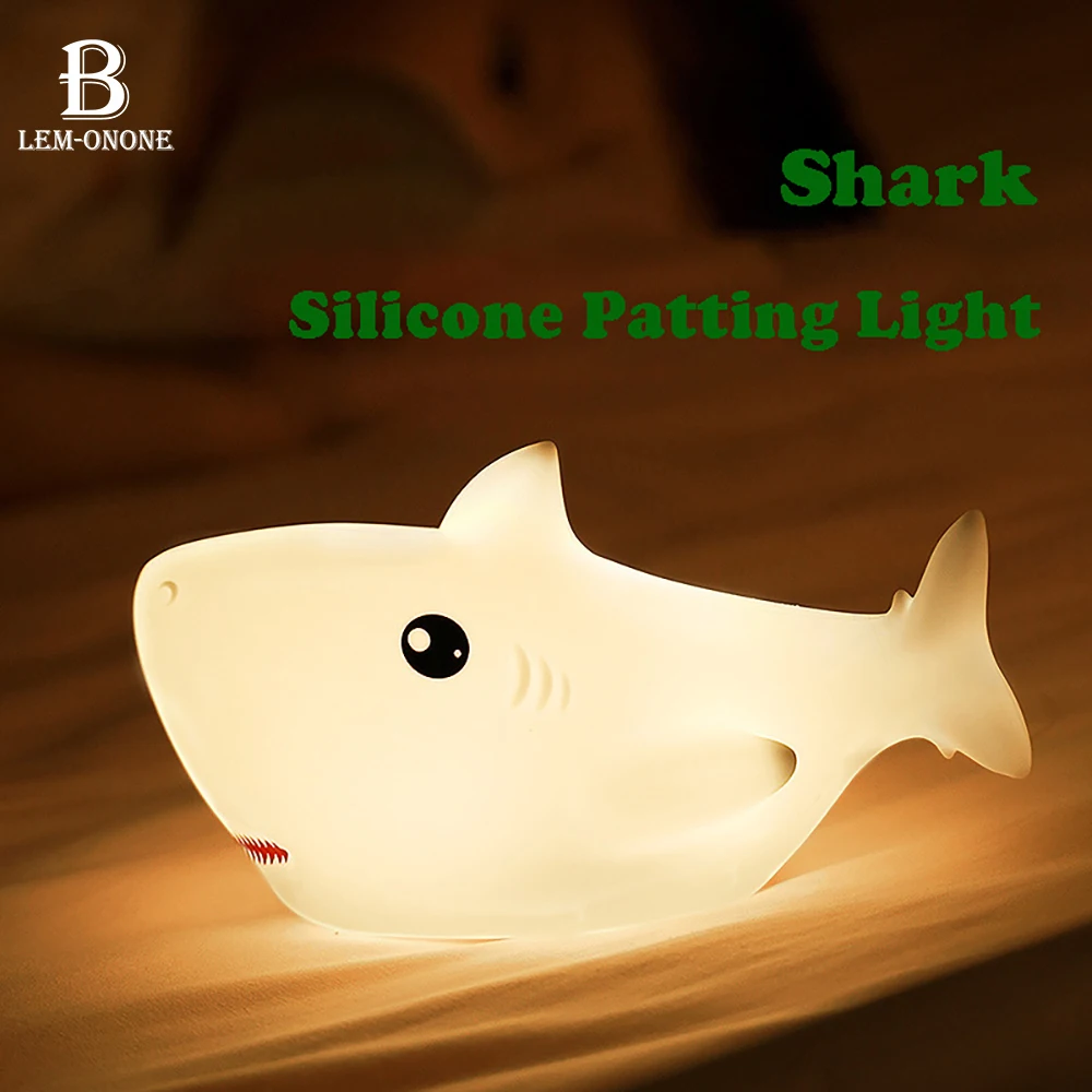LED Night Lights USB Charging Cute Cartoon Shark Shape Silicone Patting Light Bedside Decor Atmosphere Lamp for Kids Baby Gifts
LED Night Lights USB Charging Cute Cartoon Shark Shape Silicone Patting Light Bedside Decor Atmosphere Lamp for Kids Baby Gifts