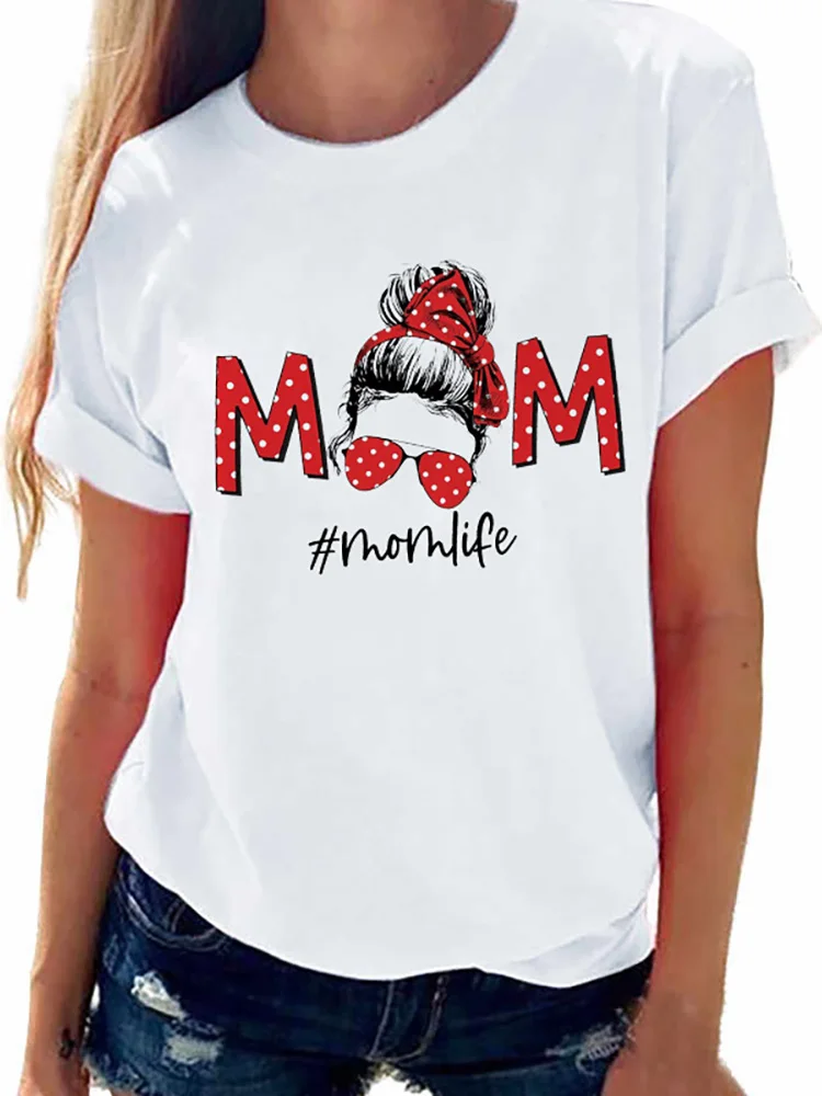Fashion T-shirt Women's Clothing spots turban MOM Life Casual Cute Printed Comfortable O-Neck Short Sleeve Tops female Tshirts
Fashion T-shirt Women's Clothing spots turban MOM Life Casual Cute Printed Comfortable O-Neck Short Sleeve Tops female Tshirts
