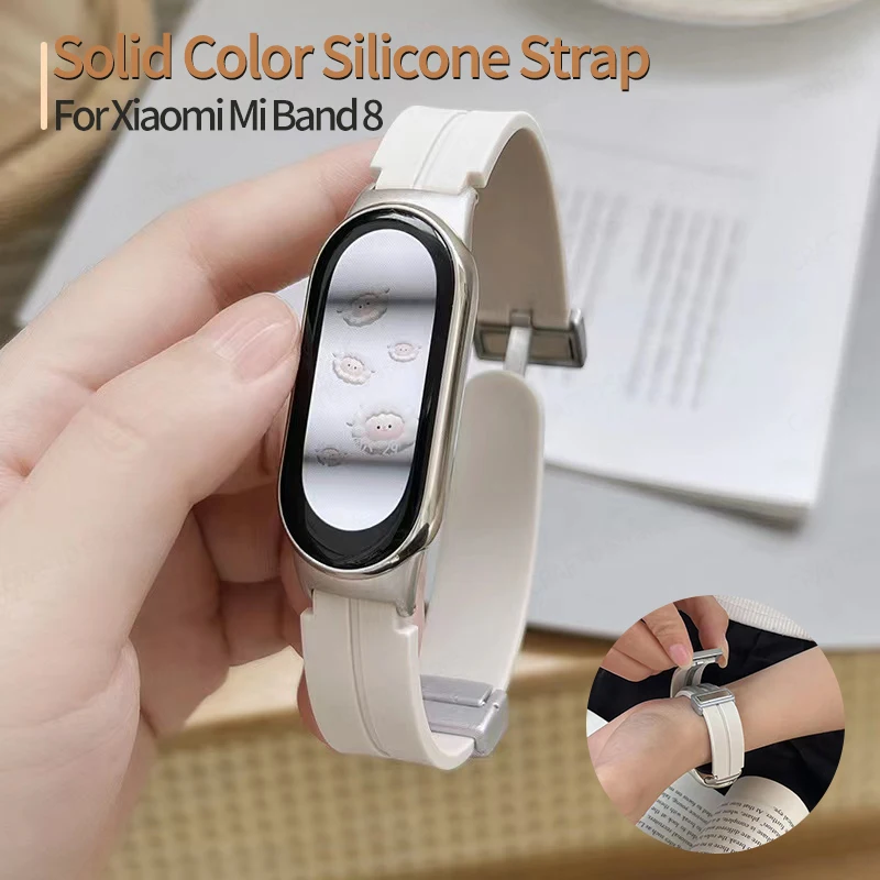 Silicone Watchband for Xiaomi Mi Band 8 Magnetic Buckle Sport Bracelet Strap for Mi 8 Soft TPU Replacement Wristband Accessories
Silicone Watchband for Xiaomi Mi Band 8 Magnetic Buckle Sport Bracelet Strap for Mi 8 Soft TPU Replacement Wristband Accessories