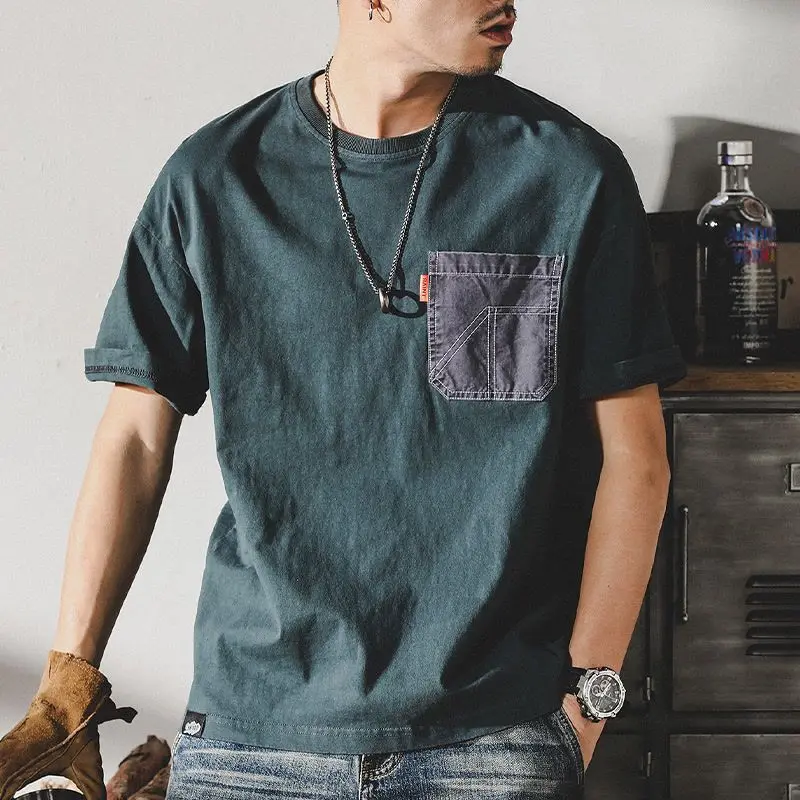 Summer New American Retro Short Sleeve T-shirt Men's Loose Plus Size Versatile Pocket Street Casual Half Sleeve Male Top
Summer New American Retro Short Sleeve T-shirt Men's Loose Plus Size Versatile Pocket Street Casual Half Sleeve Male Top