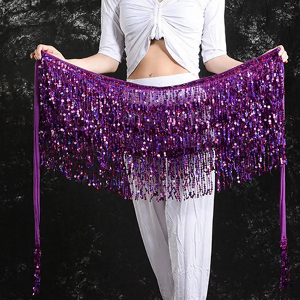 

Bohemian Belly Dance Skirt Sequin Tassel Dhoti Skirt Sequin Tassel Belly Dance Skirt Performance Hip Waist Scarf for Belly