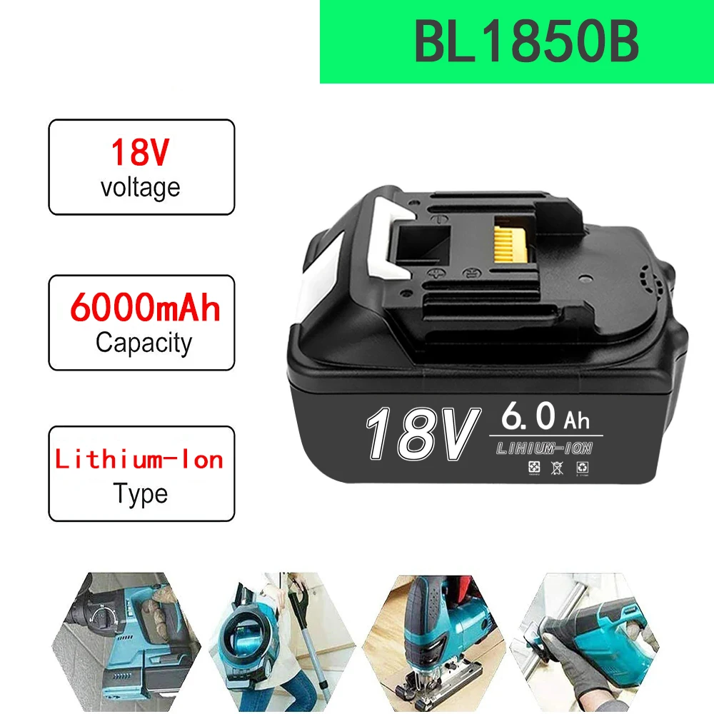 18V 6.0/8.0/12.0Ah battery, rechargeable power tool battery, suitable for replacing LXT BL1860B BL1860 power tools
18V 6.0/8.0/12.0Ah battery, rechargeable power tool battery, suitable for replacing LXT BL1860B BL1860 power tools