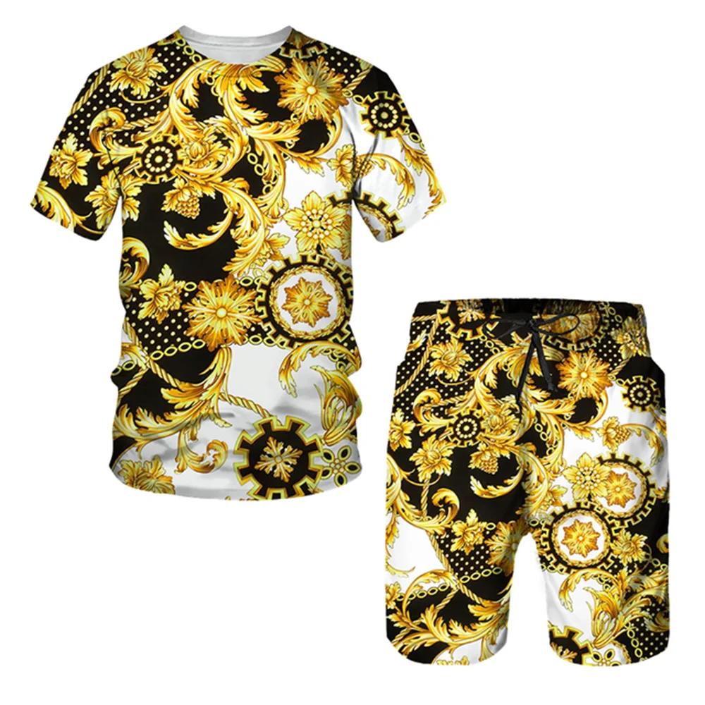 Summer 3D Printed Men's Baroque Golden Lion Statue T Shirt Shorts Hip Hop Street Suit Suit Short Sleeve Tracksuit Two Piece
Summer 3D Printed Men's Baroque Golden Lion Statue T Shirt Shorts Hip Hop Street Suit Suit Short Sleeve Tracksuit Two Piece