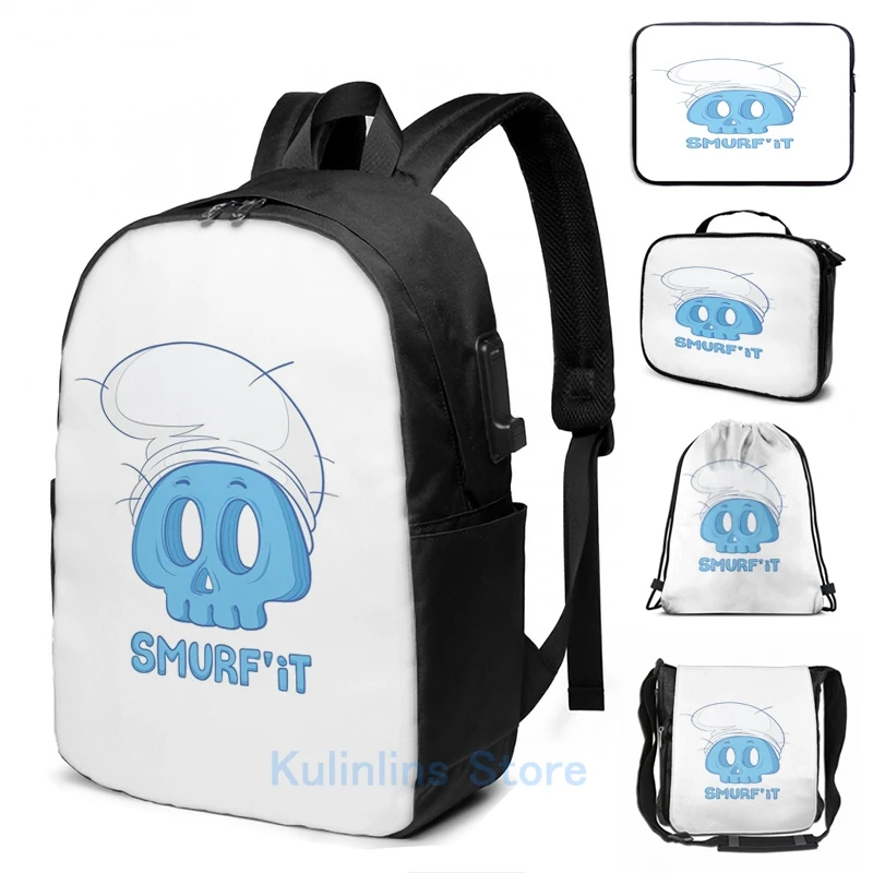 Забавный рюкзак Smurfit с графическим принтом и USB-зарядкой, мужские школьные сумки, женская сумка, дорожная сумка для ноутбука
Забавный рюкзак Smurfit с графическим принтом и USB-зарядкой, мужские школьные сумки, женская сумка, дорожная сумка для ноутбука