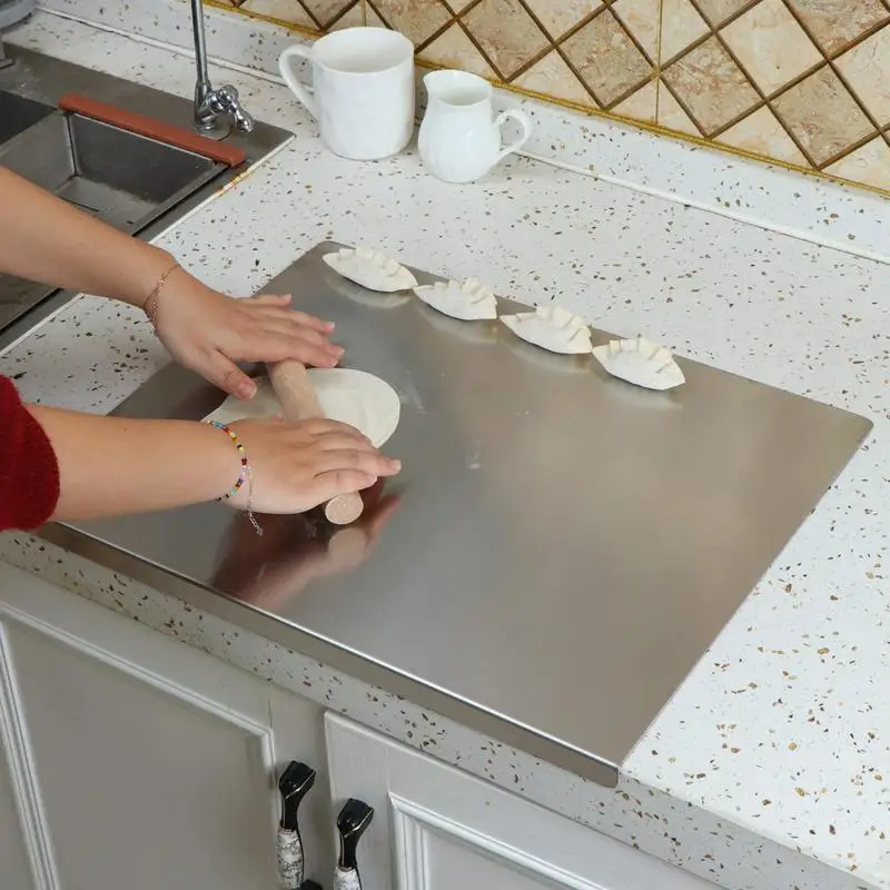 Stainless Steel Cutting Board Pastry Cutting Board Non Slip Double Sided Pastry Board Countertop Cutting Board Kitchen Gadgets
Stainless Steel Cutting Board Pastry Cutting Board Non Slip Double Sided Pastry Board Countertop Cutting Board Kitchen Gadgets
