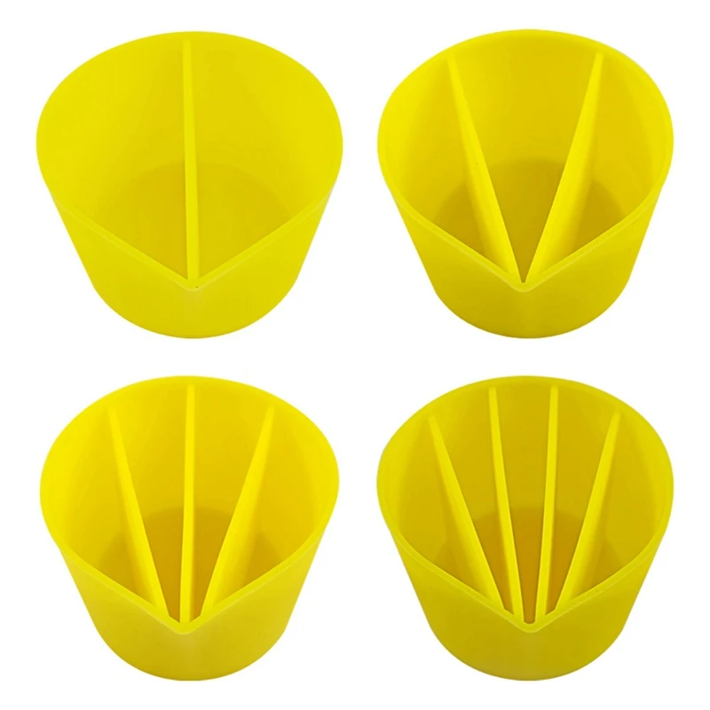 

4Pc Silicone Color Toning Cup For Paints Pouring Acrylic Paint Pour Cup 2/3/4/5 Channels Dividers DIY Epoxy Resin Tools Yellow