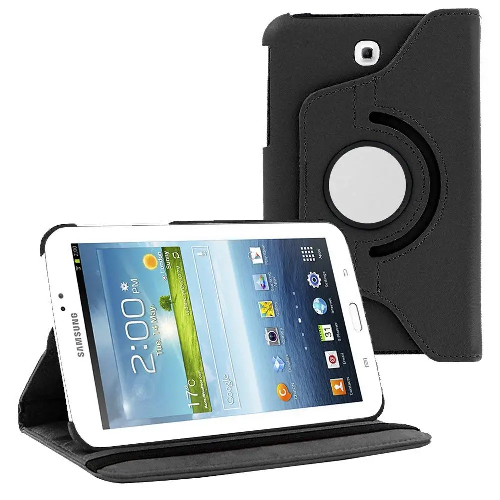 

360 Rotation Flip Holder Funda For Galaxy Tab 3 7" SM-T210 T211 P3200 P3210 Case Capa for Samsung Tab3 7.0inch T210 Cover Glass