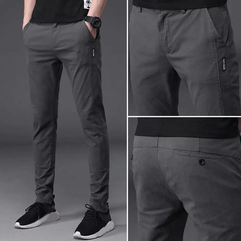 Men Casual Trousers Stylish Men's Mid Waist Slim Fit Pants Breathable Soft Straight Leg Trousers with Pockets for Spring Fall
Men Casual Trousers Stylish Men's Mid Waist Slim Fit Pants Breathable Soft Straight Leg Trousers with Pockets for Spring Fall