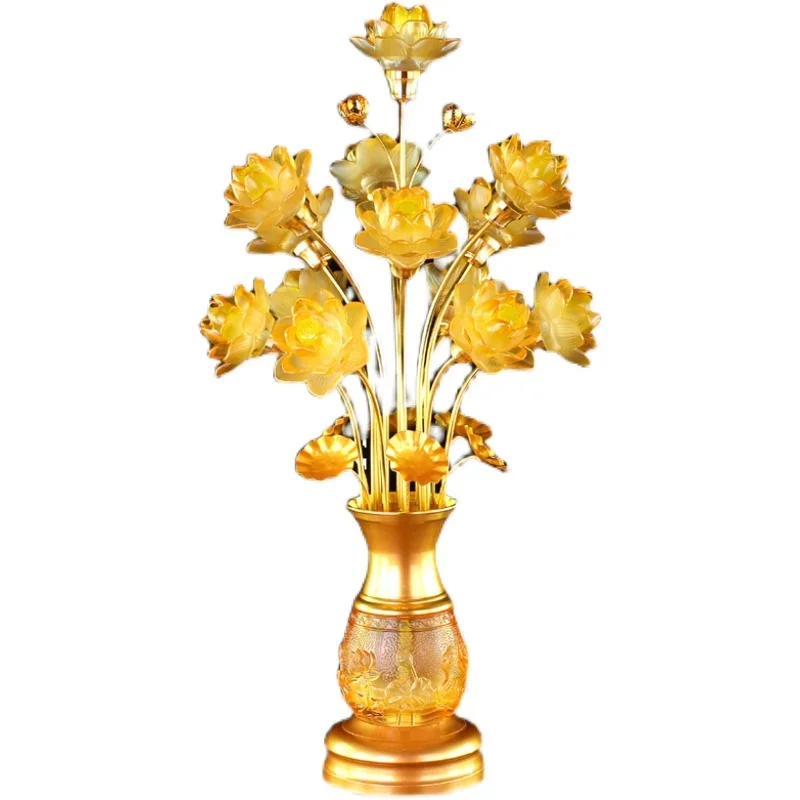 Buddha Worship in Buddhist Hall Guanyin Worship Lamp Seven Products Nine Products Crystal Lotus Lamp Led Imitation Glaze 
Buddha Worship in Buddhist Hall Guanyin Worship Lamp Seven Products Nine Products Crystal Lotus Lamp Led Imitation Glaze
