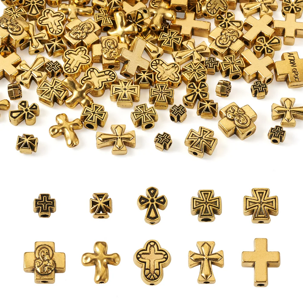 100Pcs Antique Gold Color Tibetan Style Zinc Alloy Beads Cross Loose Beads for Jewelry Making Bracelet Earrings Accessories
100Pcs Antique Gold Color Tibetan Style Zinc Alloy Beads Cross Loose Beads for Jewelry Making Bracelet Earrings Accessories
