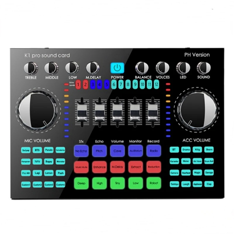 K1 Live Sound Card Portable Bluetooth Sound Card Profession Adjustable Volume Audio For Music Recording Karaoke Singing
K1 Live Sound Card Portable Bluetooth Sound Card Profession Adjustable Volume Audio For Music Recording Karaoke Singing
