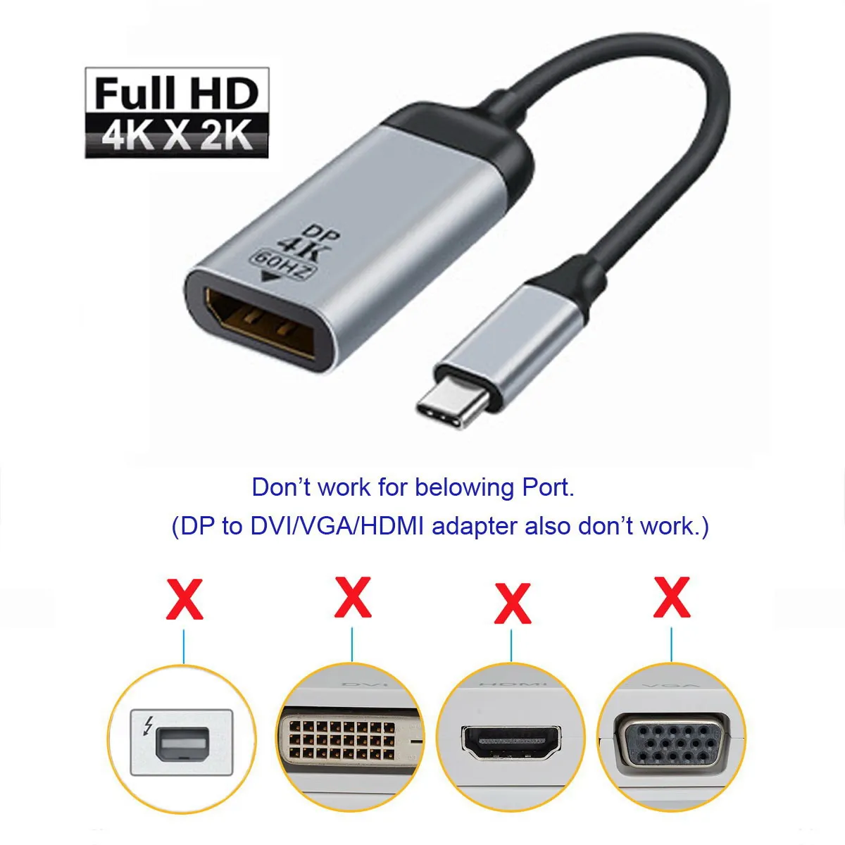USB-C Type C для монитора Displayport, DP Кабель-адаптер 4K, 2K, 60 Гц для ноутбука
USB-C Type C для монитора Displayport, DP Кабель-адаптер 4K, 2K, 60 Гц для ноутбука