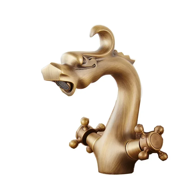 Antique Antique Two-Handle Single Hole Basin Hot and Cold Faucet Copper Washbasin Inter-Platform Basin Creative Faucet
Antique Antique Two-Handle Single Hole Basin Hot and Cold Faucet Copper Washbasin Inter-Platform Basin Creative Faucet