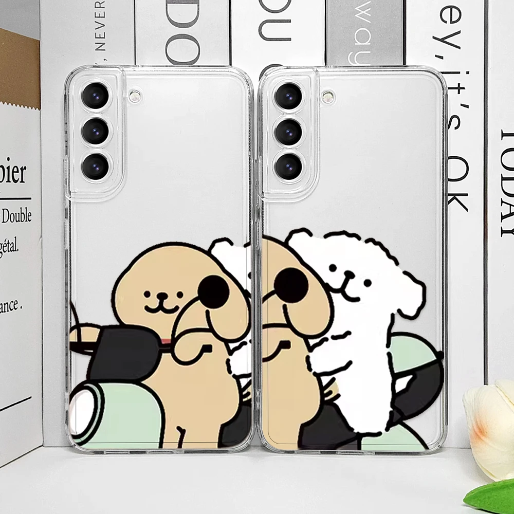 Cartoon Motorcycle Dogs Couple Phone Case for Samsung Galaxy S21 S22 S23 S24 S25 Ultra Plus FE Clear Covers Paired Lovers Fundas Cartoon Motorcycle Dogs Couple Phone Case for Samsung Galaxy S21 S22 S23 S24 S25 Ultra Plus FE Clear Covers Paired Lovers Fundas