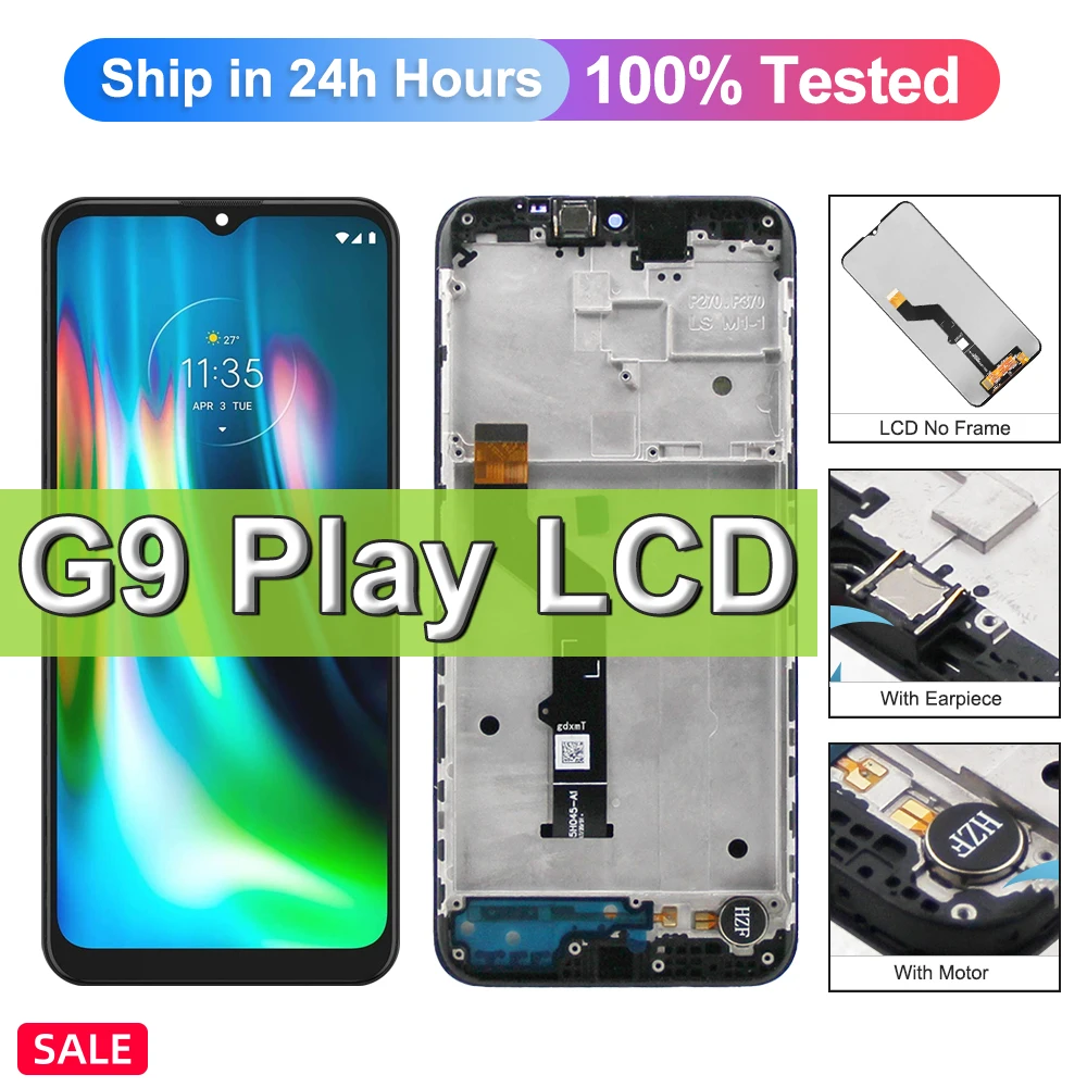 6.5" Original For Motorola Moto G9 Play LCD Display Touch Screen Digiziter Assembly For Moto XT2083, XT2083-1 Screen Replacement
6.5" Original For Motorola Moto G9 Play LCD Display Touch Screen Digiziter Assembly For Moto XT2083, XT2083-1 Screen Replacement
