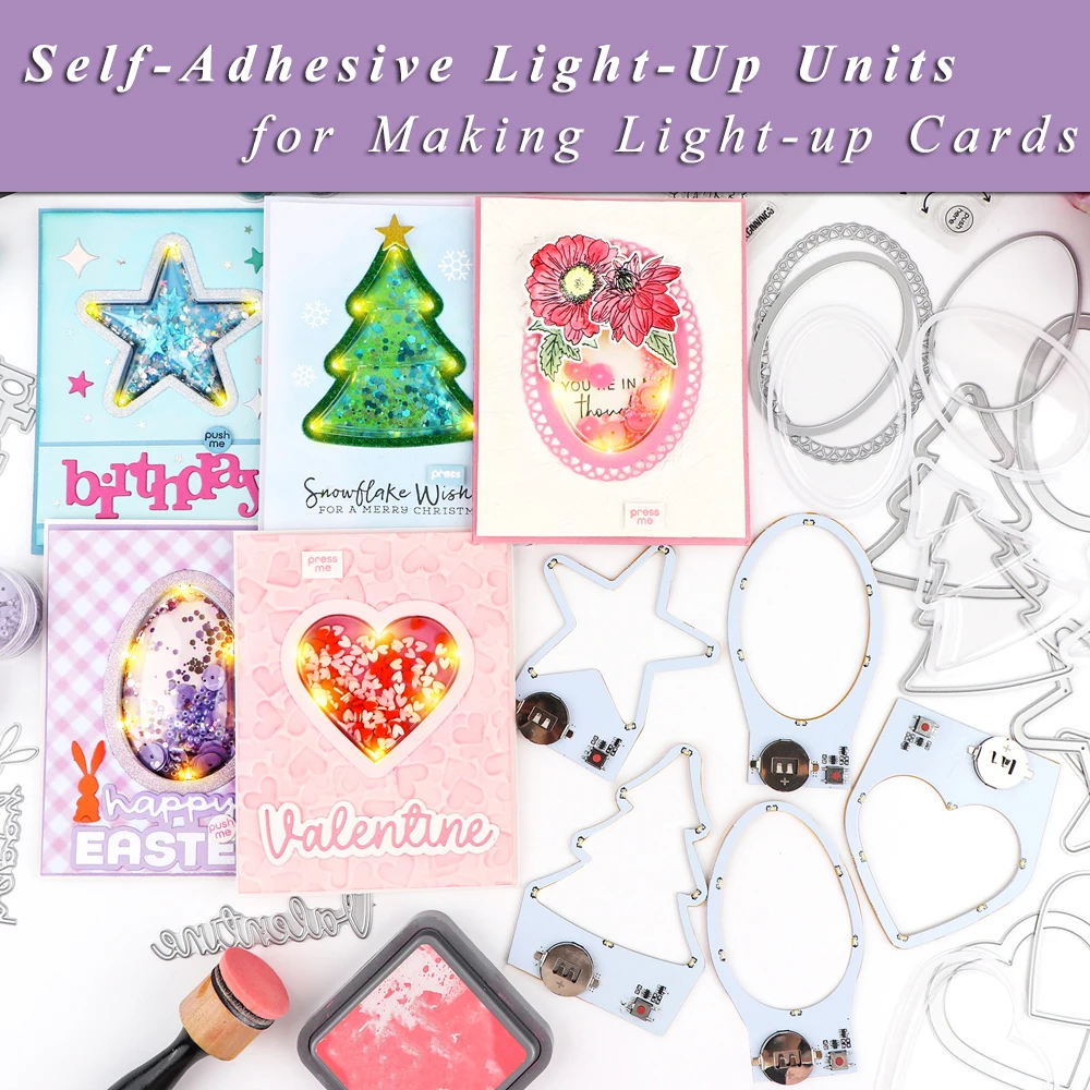 Star Tree Heart Shape Easy Lights for Making Light-Up Cards Self-Adhesive Light Units Scrapbooking DIY Tool 2024
Star Tree Heart Shape Easy Lights for Making Light-Up Cards Self-Adhesive Light Units Scrapbooking DIY Tool 2024