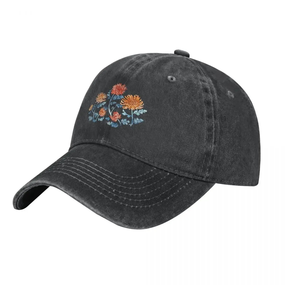 

Chrysanthemum Watercolor & Pen Pattern - Cornflower Blue Cowboy Hat Sunscreen |-F-| Christmas Hat Golf Wear Baseball Men Women's
