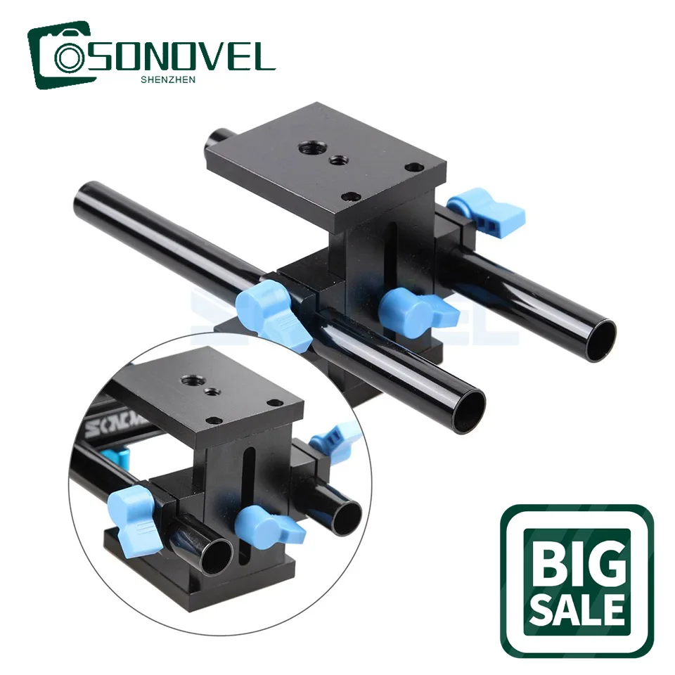 

​Sonovel High Quality 15mm Rail Rod Support System Baseplate Mount for canon DSLR Follow Focus Rig 5D2 5D 5D3 7D