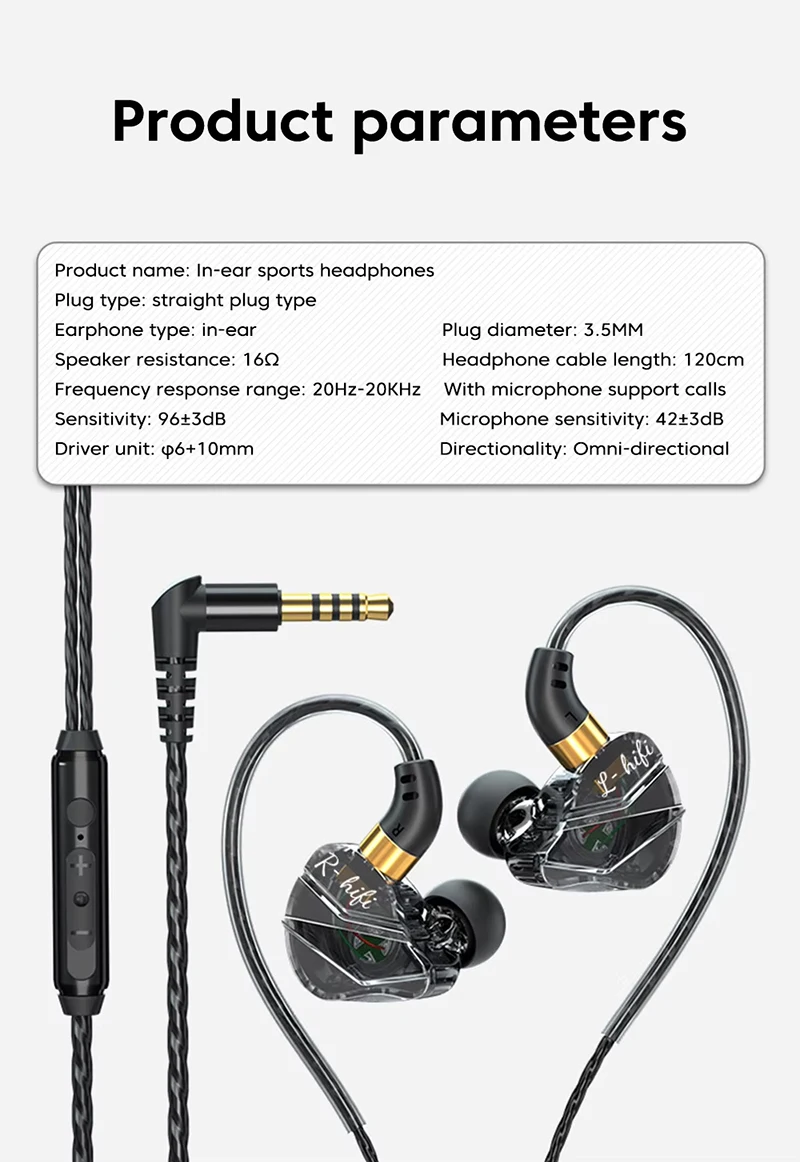 HIFI Wired Earphones 3.5MM AUX/Type C Jack 9D Surround With Mic In-Ear Transparent Music Headsets For Samsung Android For iPhone S5f2eb0972b0b4ffb8ec1d29a19c87d753