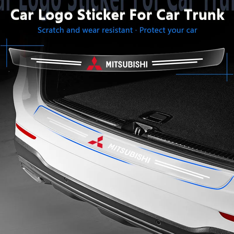 Car Logo Trunk Rear Guard Plate Transparent Anti-Collision Stickers For Mitsubishi Lancer 9 Asx 1200 Pajero Outlander 2010 2011 |
