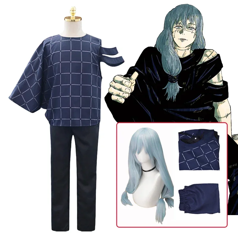 

Костюм для косплея Mahito из аниме «джутсу», униформа для ролевых игр, искусственные волосы для взрослых мужчин