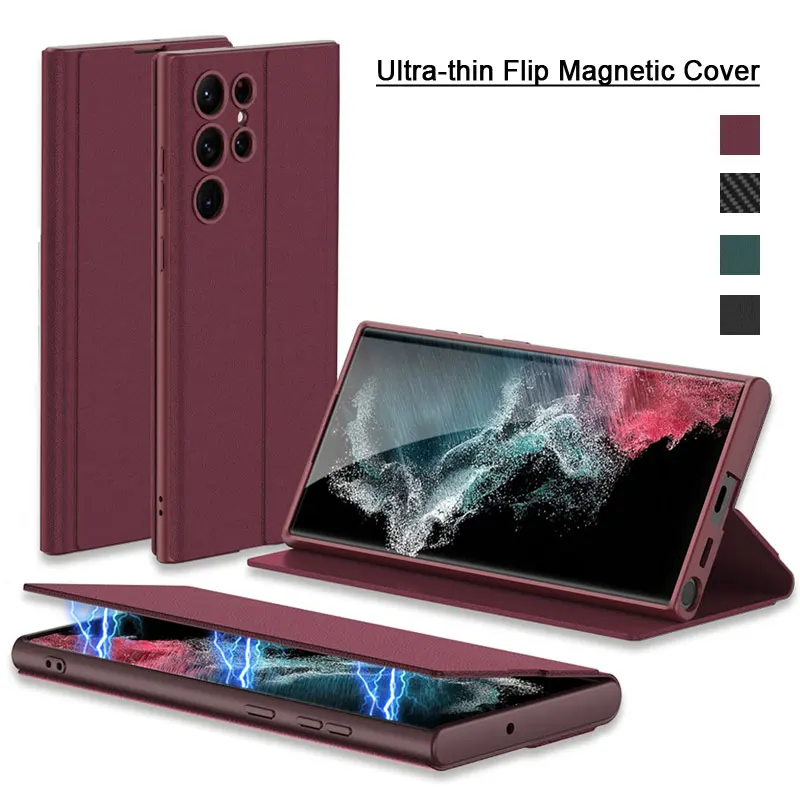 Ultra thin Flip Magnetic Cover for Samsung Galaxy S23 Ultra Solid color Book Style Flip Case for Samsung S23 Ultra S23Plus Cover
Ultra thin Flip Magnetic Cover for Samsung Galaxy S23 Ultra Solid color Book Style Flip Case for Samsung S23 Ultra S23Plus Cover