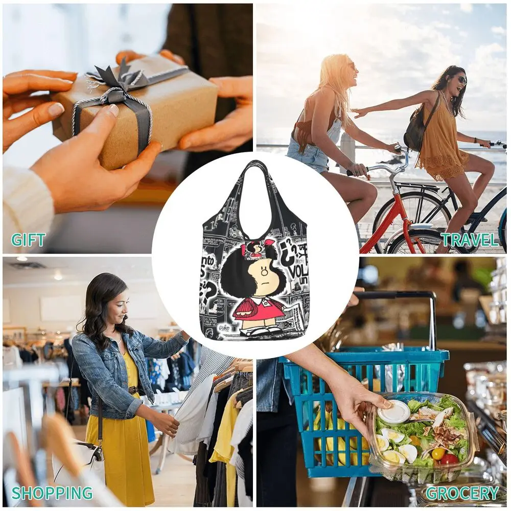 Custom Vintage Mafalda Manga Grocery Shopping Bag 14 S5f348f9e7e5841df831ffdbf2a0ff312G