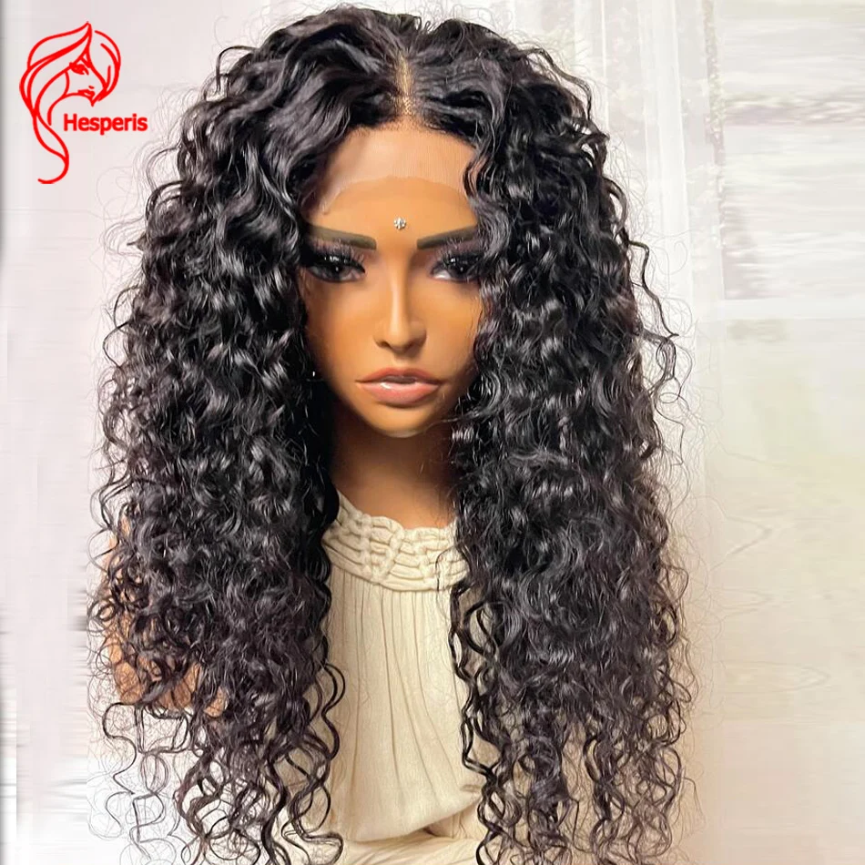 

Hesperis 180 Density Curly Human Hair Wig Brazilian Remy 13x6 Lace Front Wig Deep Curl Pu Silk Base Lace Closure Hair Wigs