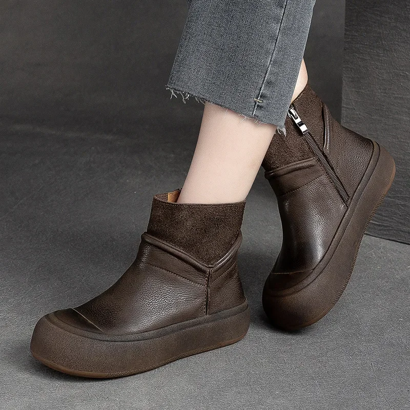 Krasovki 4CM Natural Cow Suede Genuine Leather Booties Ankle Fashion Spring Ethnic 2024 Flats Round Toe Women Autumn Boots Shoes
Krasovki 4CM Natural Cow Suede Genuine Leather Booties Ankle Fashion Spring Ethnic 2024 Flats Round Toe Women Autumn Boots Shoes