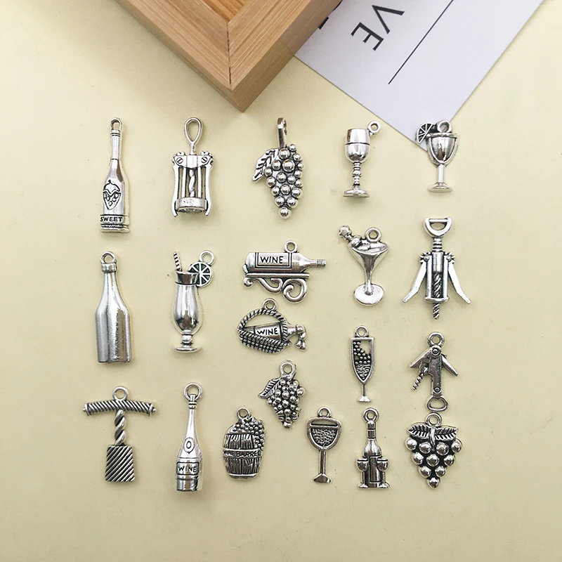 20pcs Zinc Alloy Antique Silver Color Wine Glass Bottle Opener Charms Pendant for DIY Necklace Bracelets Jewelry Making Finding
20pcs Zinc Alloy Antique Silver Color Wine Glass Bottle Opener Charms Pendant for DIY Necklace Bracelets Jewelry Making Finding