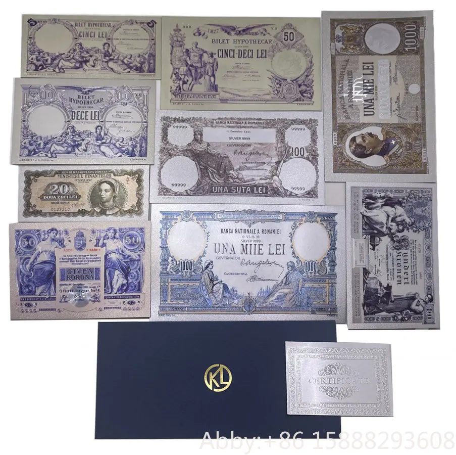 10pcs/lot Gifts Money 24k Golden Plated 20/100/50 Lei Romania Gold Plastic Banknote Fake Gift Money with nice Navy envelope
10pcs/lot Gifts Money 24k Golden Plated 20/100/50 Lei Romania Gold Plastic Banknote Fake Gift Money with nice Navy envelope