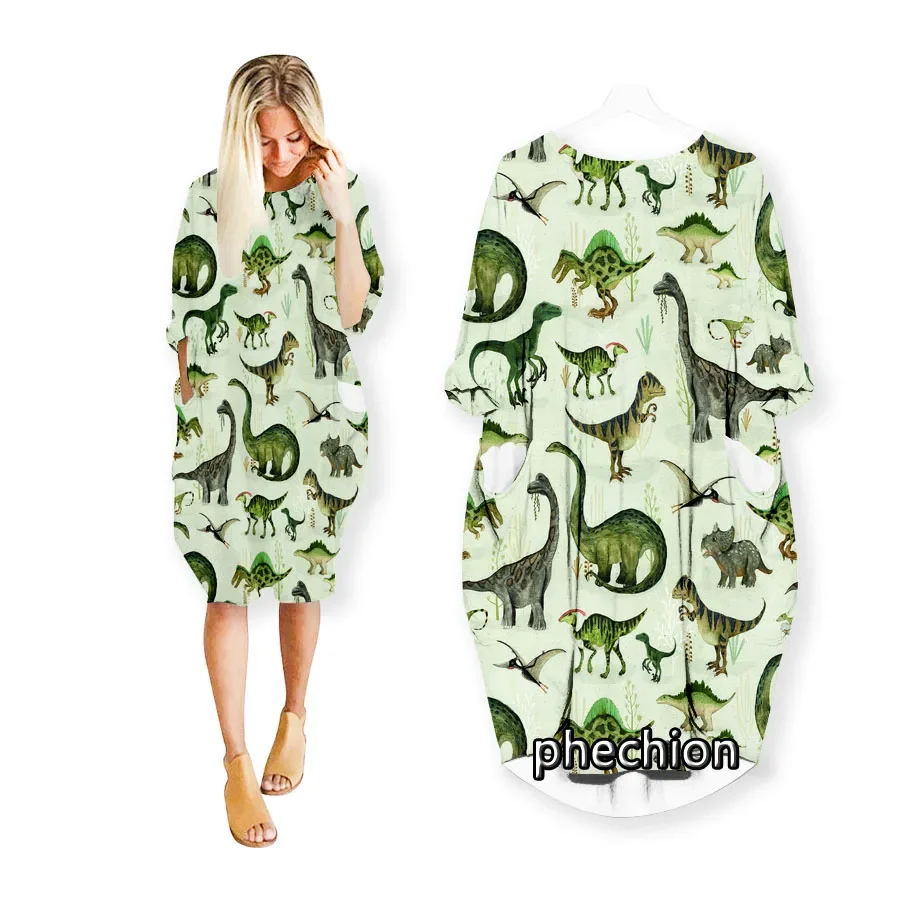 New Dinosaur Animal 3D Print Fashion Dresses Casual Mid-length Dress Women Clothing Pocket Long Sleeve Tops R16
New Dinosaur Animal 3D Print Fashion Dresses Casual Mid-length Dress Women Clothing Pocket Long Sleeve Tops R16